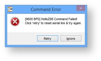 HelloZ88 command failed