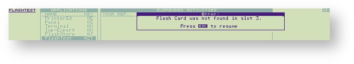 Flash card faulty