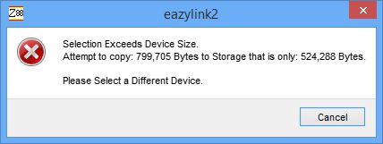 Selection exceeds device size