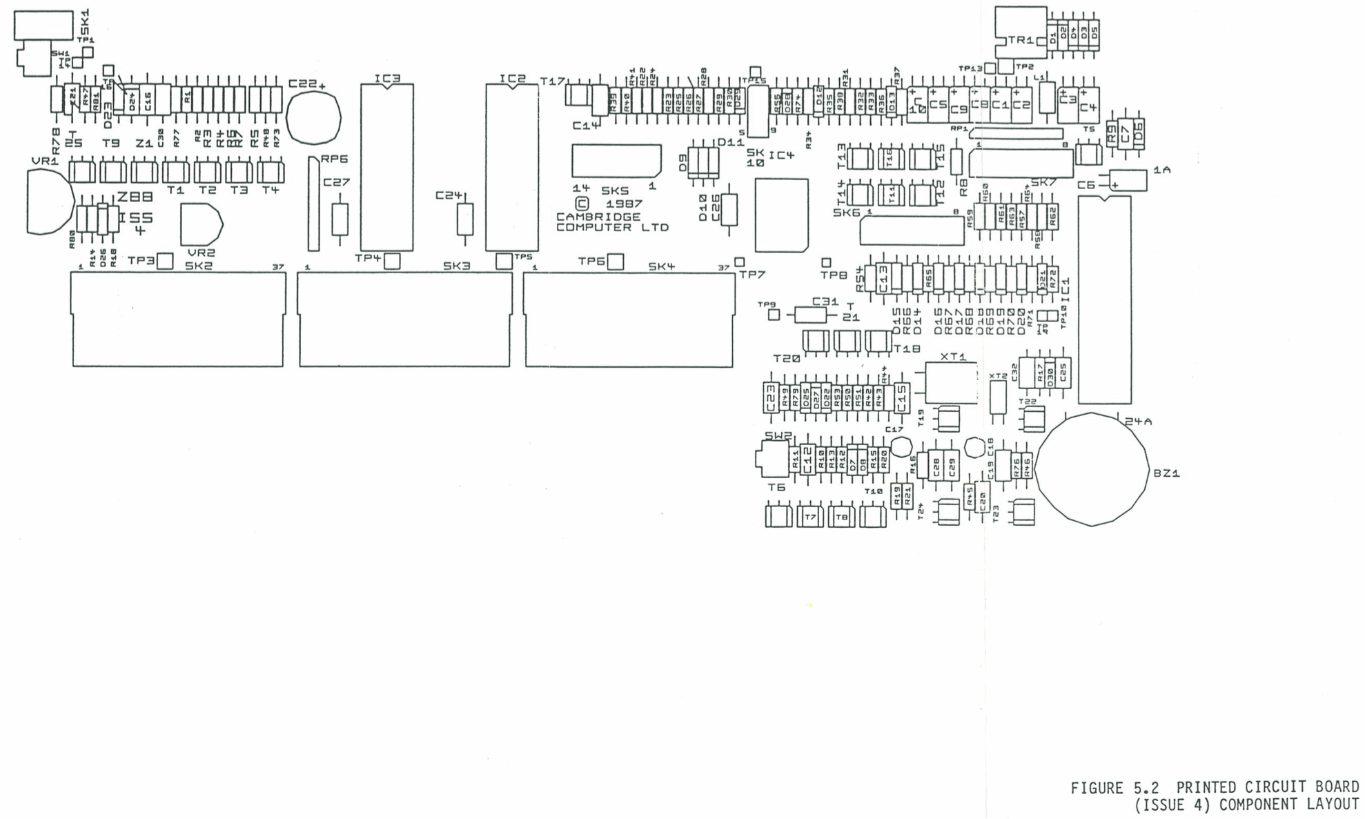 Printed Circuit Board (Issue 4) Component Layout